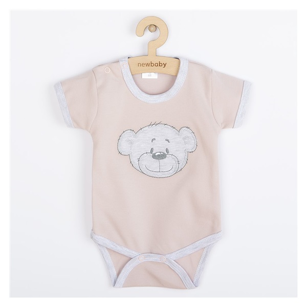 Baba body rövid ujjú New Baby BrumBrum old pink grey