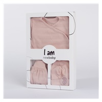 3-részes baba együttes újszülötteknek New Baby I AM rózsaszín
