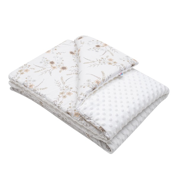 Gyermek pléd Minky New Baby Minkyből Virág fehér 80x102 cm