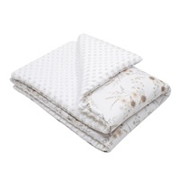 Gyermek pléd Minky New Baby Minkyből Virág fehér 80x102 cm
