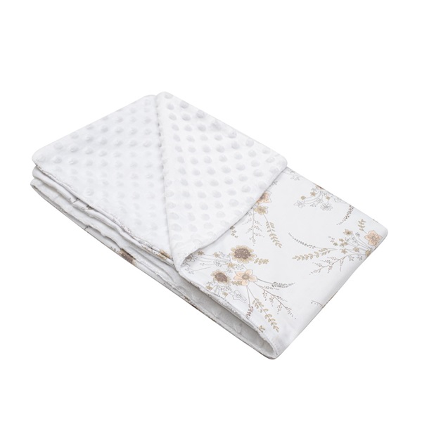 Gyermek pléd Minky New Baby Virág fehér 80x102 cm
