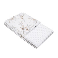 Gyermek pléd Minky New Baby Virág fehér 80x102 cm