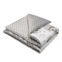 Gyermek pléd Minky New Baby Minkyből Elefántok fehér-szürke 80x102 cm