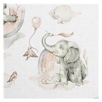 Gyermek pléd Minky New Baby Elefántok fehér-szürke 80x102 cm