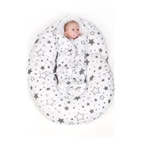 Univerzális szoptatós párna C alakú New Baby Elefántok fehér-szürke