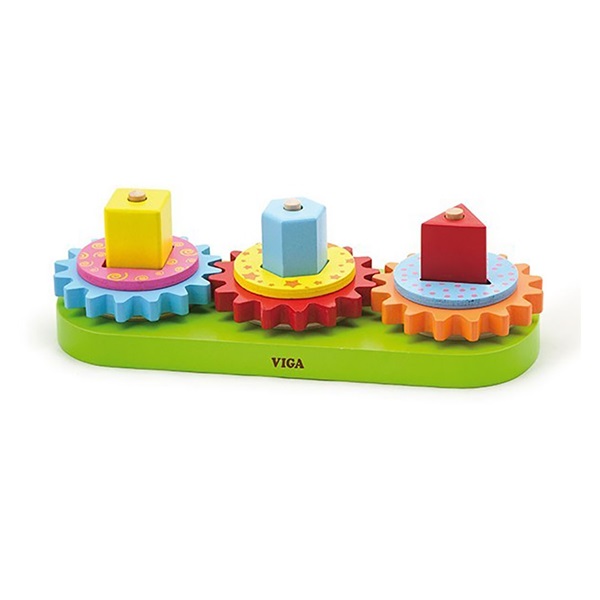 Fogaskerék és formás fa puzzle Viga