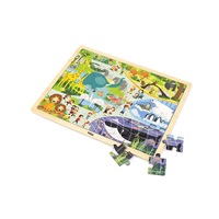 Gyermek fa puzzle Viga Zoo 48 db