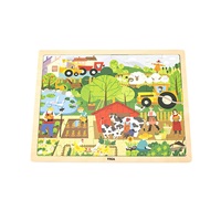 Gyermek fa puzzle Viga Farm 48 db