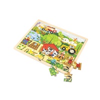 Gyermek fa puzzle Viga Farm 48 db