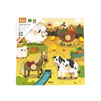 Gyermek fa puzzle Viga Farm 4 db