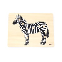 Gyermek fa puzzle Montessori Viga Zebra
