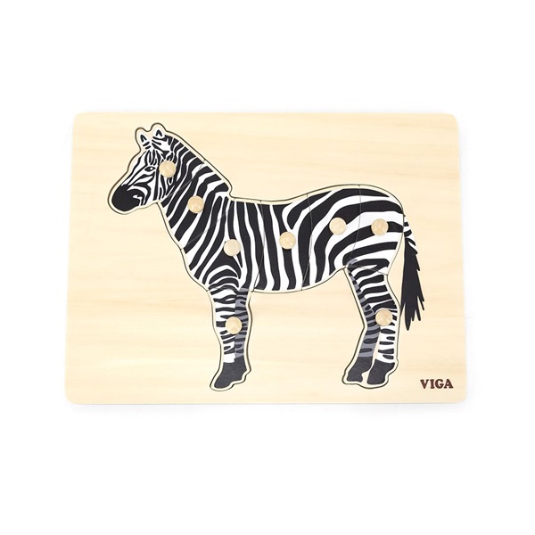 Gyermek fa puzzle Montessori Viga Zebra