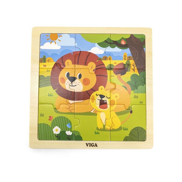 Fa képes kirakó puzzle Viga 9 db Lion