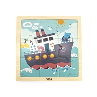 Fa képes kirakó puzzle Viga 9 db Hajó