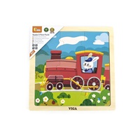 Fa képes kirakó puzzle Viga 9 db Vonat