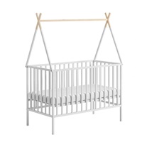 <p>Bükkfa kiságy Teepee 120x60 cm fehér</p>