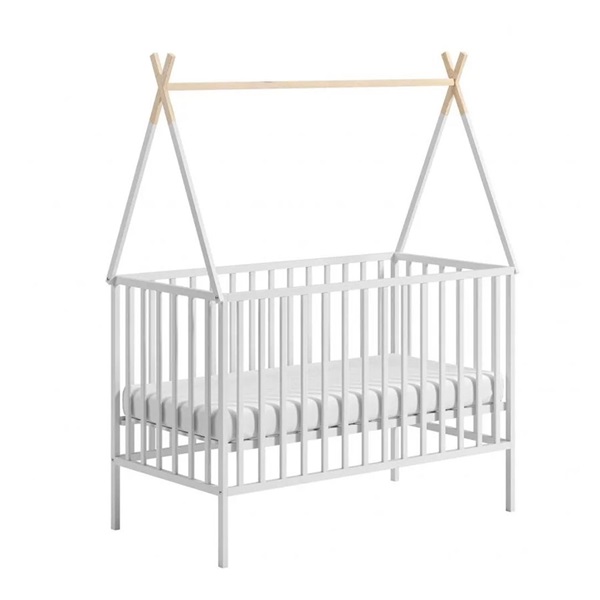 <p>Bükkfa kiságy Teepee 120x60 cm fehér</p>