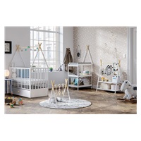 <p>Bükkfa kiságy Teepee 120x60 cm fehér</p>
