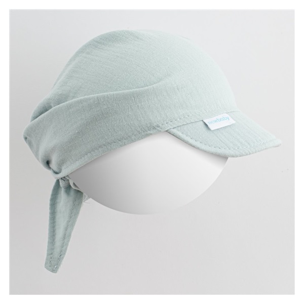 Nyári muszlin baba fejkendő napellenzővel New Baby Soft dress menta