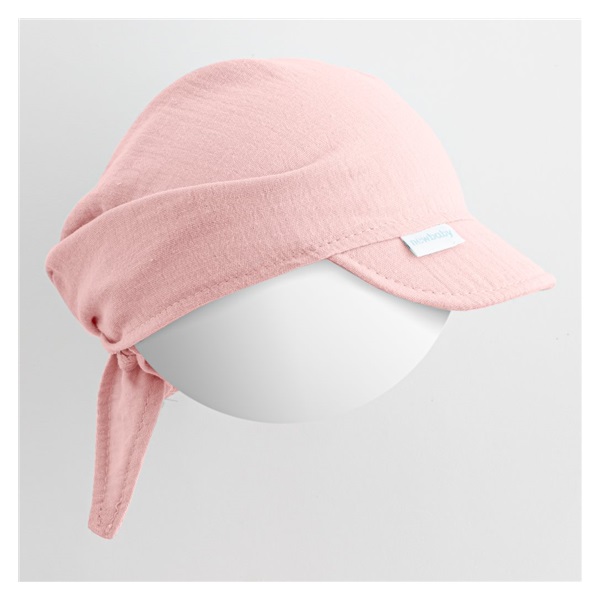 Nyári muszlin baba fejkendő napellenzővel New Baby Soft dress rózsaszín