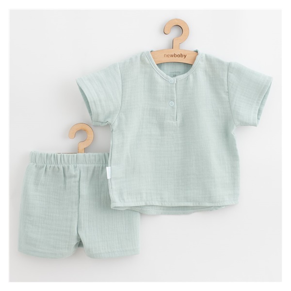 Baba muszlin együttes New Baby Soft dress menta