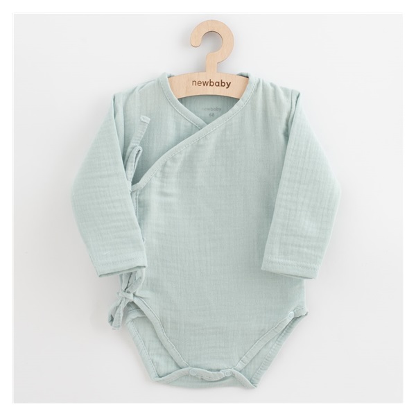 Csecsemő muszlin patentos body New Baby Soft dress menta