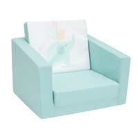 Gyermek kihajtható fotel New Baby Elephant menta színű