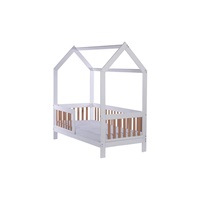 Gyerek bükkfa házikó ágy korláttal és ágyráccsal Drewex Casa Bambini 160x80x174 cm