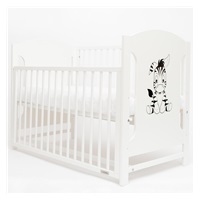 Gyerek kiságy New Baby MIA Zebra leengedhető oldalráccsal fehér