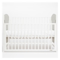 Gyerek kiságy New Baby MIA leengedhető oldalráccsal szürke