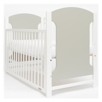 Gyerek kiságy New Baby MIA leengedhető oldalráccsal szürke