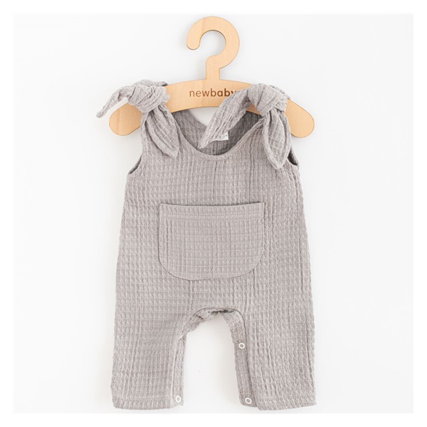 Baba muszlin kantáros nadrág New Baby Comfort clothes szürke