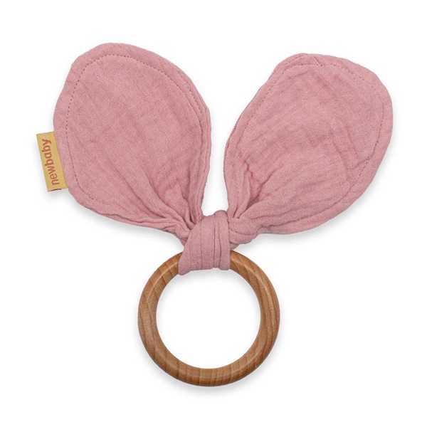 Rágóka levelekkel New Baby Ears pink