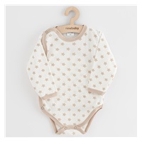 Baba body teljes hosszában patentos New Baby Classic II csillagokkal bézs
