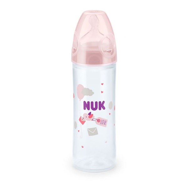 Baba cumisüveg NUK LOVE 250 ml, 6-18 h rózsaszín