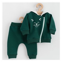 Baba szabadidő nadrág és pulóver New Baby Animals Cat zöld