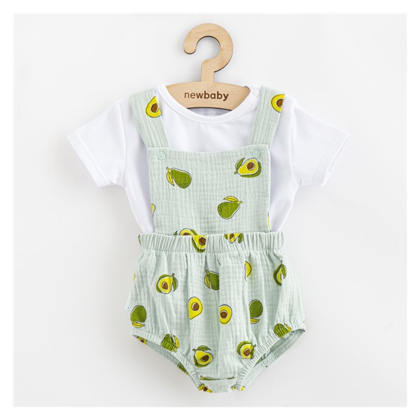 Muslin babakészlet Rövidnadrág és Póló New Baby Avocado