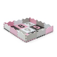 Habszivacs puzzle szőnyeg Milly Mally Jolly 3x3 Digits Pink Grey