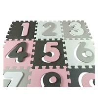 Habszivacs puzzle szőnyeg Milly Mally Jolly 3x3 Digits Pink Grey