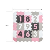 Habszivacs puzzle szőnyeg Milly Mally Jolly 3x3 Digits Pink Grey