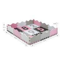 Habszivacs puzzle szőnyeg Milly Mally Jolly 3x3 Digits Pink Grey