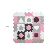 Habszivacs puzzle szőnyeg Milly Mally Jolly 3x3 Shapes Pink Grey