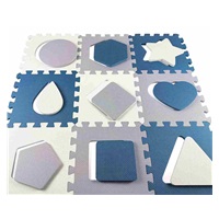 Habszivacs puzzle szőnyeg Milly Mally Jolly 3x3 Shapes Blue