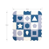 Habszivacs puzzle szőnyeg Milly Mally Jolly 3x3 Shapes Blue