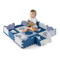 Habszivacs puzzle szőnyeg Milly Mally Jolly 3x3 Shapes Blue