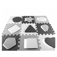 Habszivacs puzzle szőnyeg Milly Mally Jolly 3x3 Shapes Grey