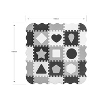 Habszivacs puzzle szőnyeg Milly Mally Jolly 3x3 Shapes Grey