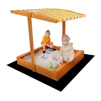 Fa homokozó árnyékoló tetővel Baby Mix 120x120 cm sárga-fehér