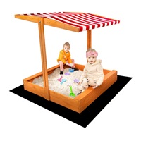 Fa homokozó árnyékoló tetővel Baby Mix 120x120 cm piros-fehér