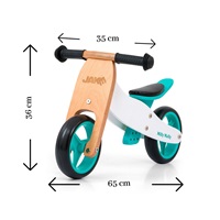Gyerek multifunkciós fa futóbicikli Milly Mally Jake Classic Mint